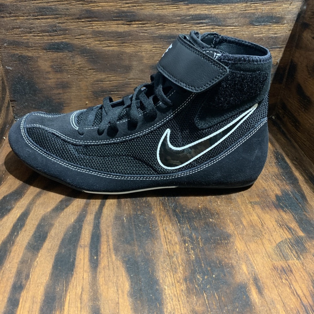Nike SideSweep VII Wrestling Black White Sneakers 366683-001 Mens Size 11.5